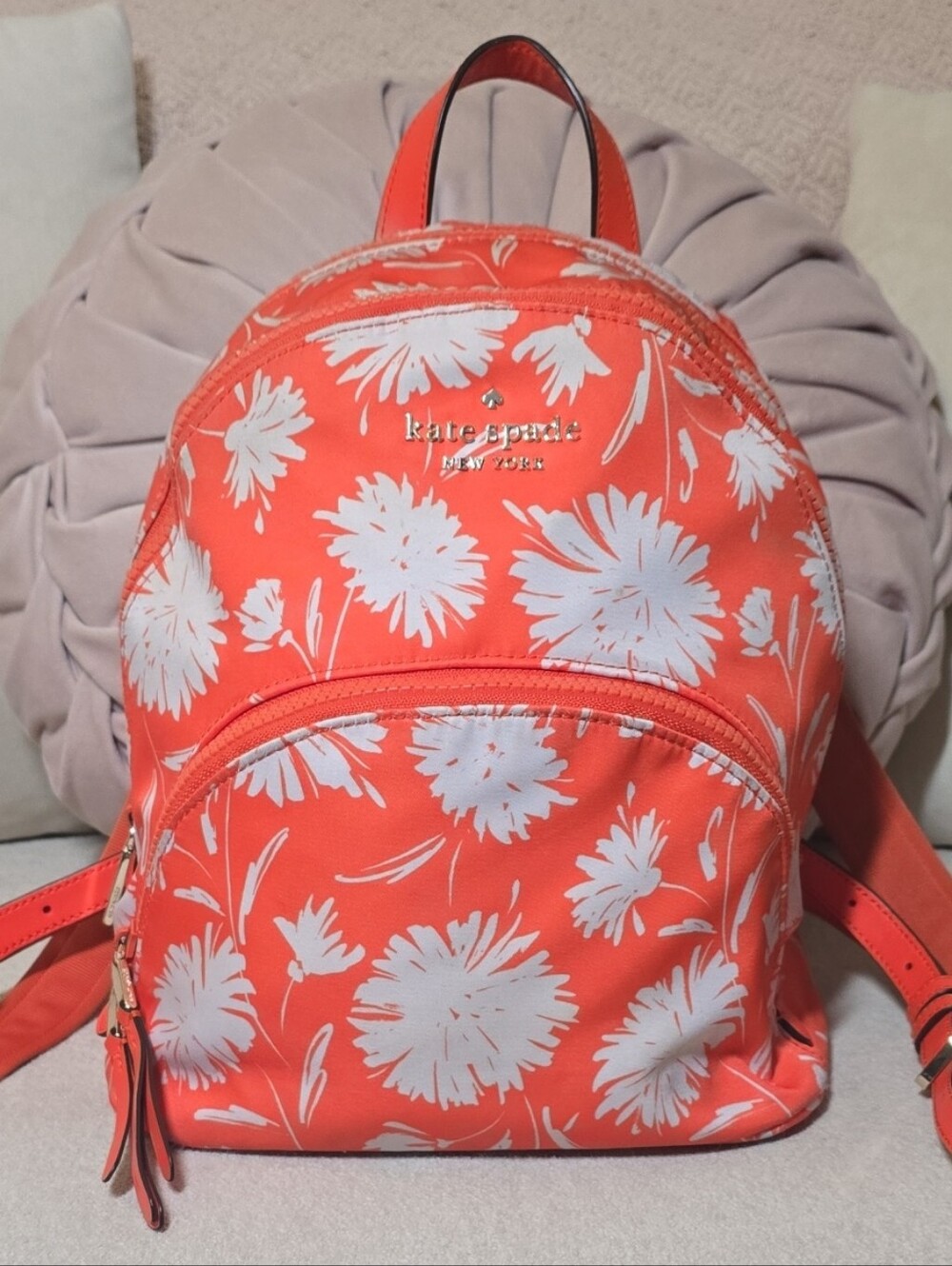 Kate Spade Karissa Nylon Medium Backpack Wild Blossom Orange Floral